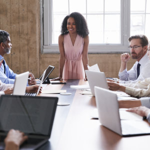 group of people having meeting