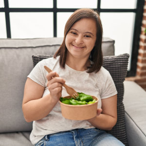 girl holing a bowl